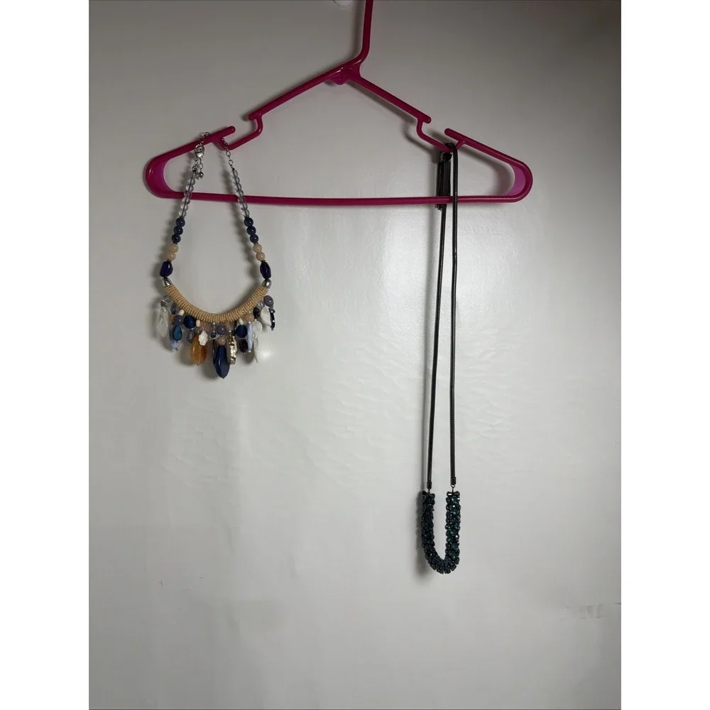 2 CHICOS Signed Long And Short With Original Cinch Pouches Seashore Tasseled